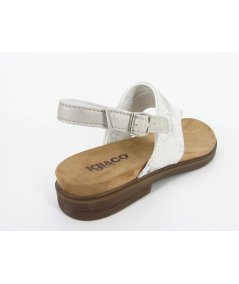 Igi & Co sandalo infradito in pelle laminata stampata bianco