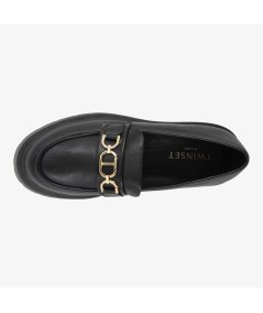 Twinset 242TCP060 Mocassino Donna in Pelle Nera