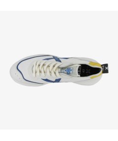 Munich Wave 118 - Sneakers Sportive da Uomo in Tela Bianca con Dettaglio Blu