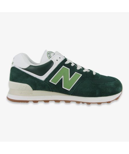 New Balance 574 - Sneakers Casual da Uomo in Camoscio e Tessuto Verde