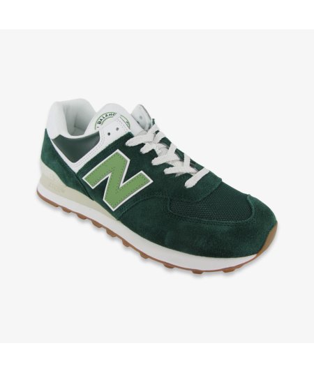 New Balance 574 - Sneakers Casual da Uomo in Camoscio e Tessuto Verde
