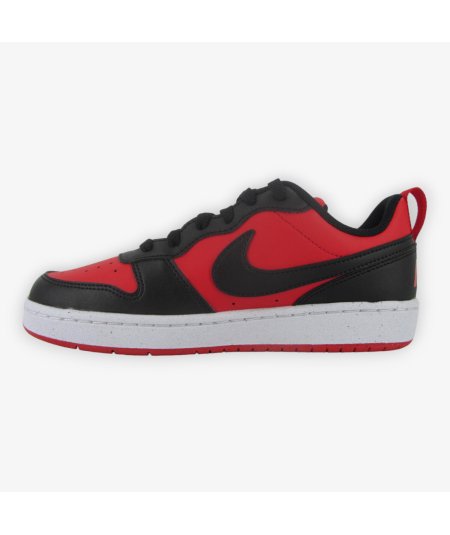 Nike Court Borough Low (GS) - Sneakers Sportiva da Ragazzo in Pelle Rosso Nero