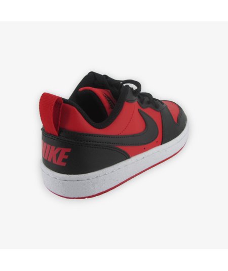 Nike Court Borough Low (GS) - Sneakers Sportiva da Ragazzo in Pelle Rosso Nero