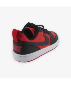Nike Court Borough Low (GS) - Sneakers Sportiva da Ragazzo in Pelle Rosso Nero