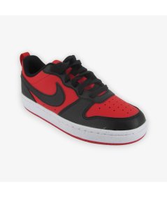 Nike Court Borough Low (GS) - Sneakers Sportiva da Ragazzo in Pelle Rosso Nero