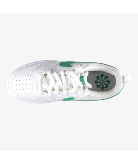 Nike Court Borough Low (GS) - Sneakers Sportiva da Ragazzo in Pelle Bianca Verde