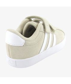 Adidas VL Court 3.0 Scarpe Da Bambino in Camoscio con Doppio Strappo Beige