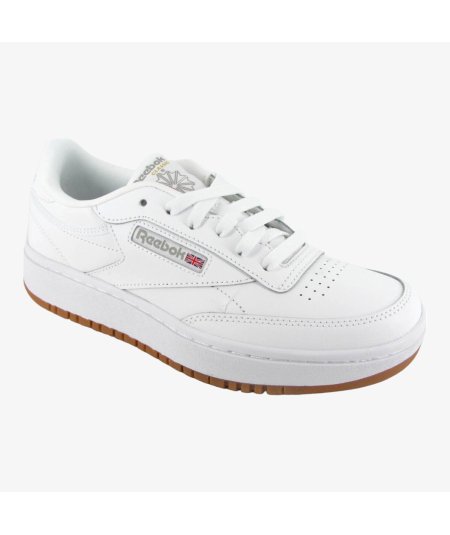 Reebok Club Sneakers C Double <br />  <br />  in Pelle Bianca