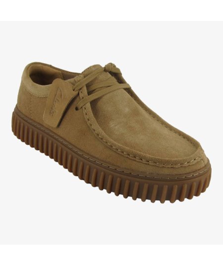 Clarks Torhill Lo - Wallabee da Uomo in Camoscio Sabbia con Memory Foam