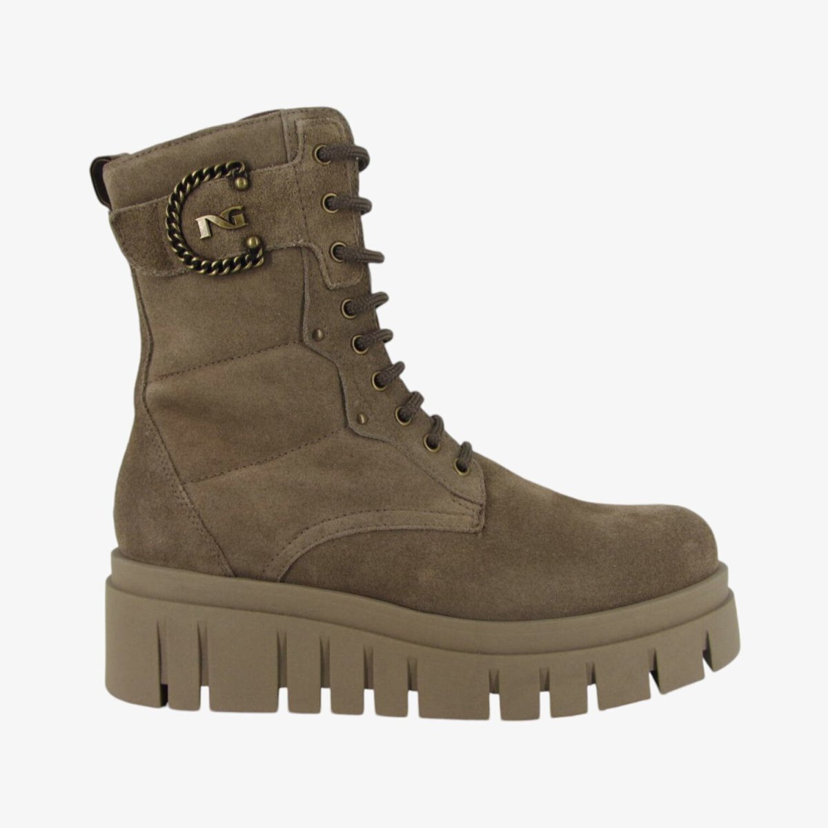 NeroGiardini I411921D - Anfibio in Camoscio da Donna con Platform e Zip