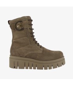 NeroGiardini I411921D - Anfibio in Camoscio da Donna con Platform e Zip