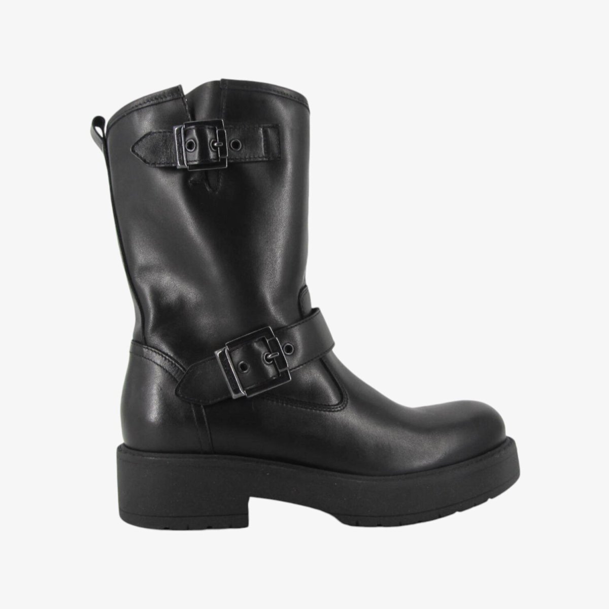 NeroGiardini I411980D - Stivaletto Biker da Donna in Pelle con Zip