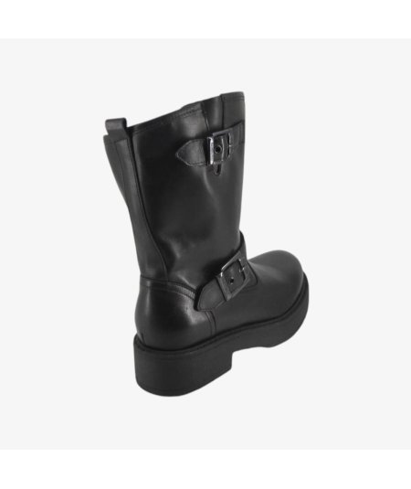 NeroGiardini I411980D - Stivaletto Biker da Donna in Pelle con Zip