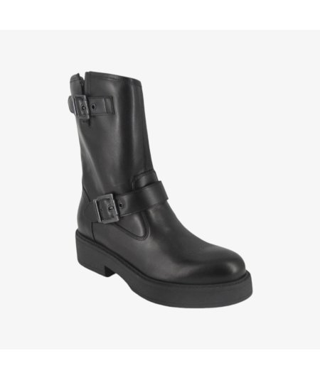 NeroGiardini I411980D - Stivaletto Biker da Donna in Pelle con Zip