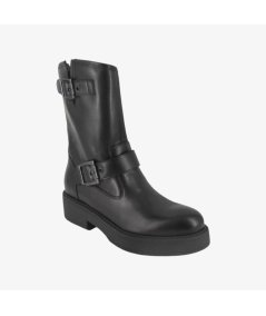 NeroGiardini I411980D - Stivaletto Biker da Donna in Pelle con Zip