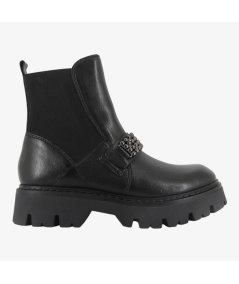 CafèNoir C1FC2006 - Stivaletto Chelsea da Donna in Pelle con Accessorio