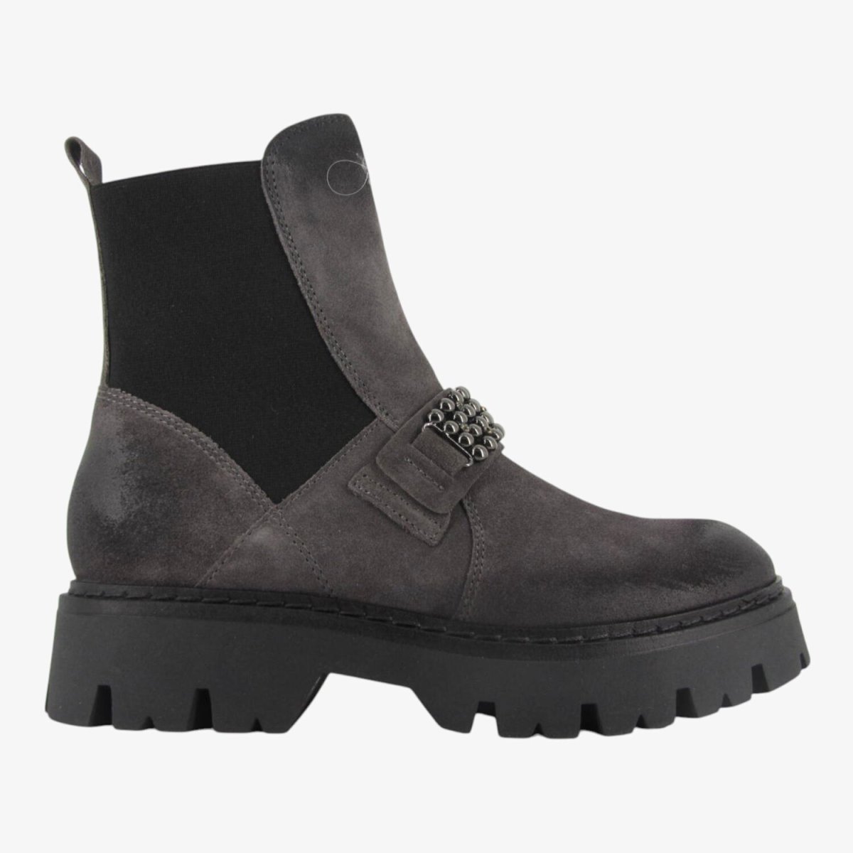 CafèNoir C1FC6006 - Stivaletto Chelsea da Donna in Camoscio con Accessorio