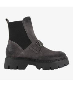 CafèNoir C1FC6006 - Stivaletto Chelsea da Donna in Camoscio con Accessorio