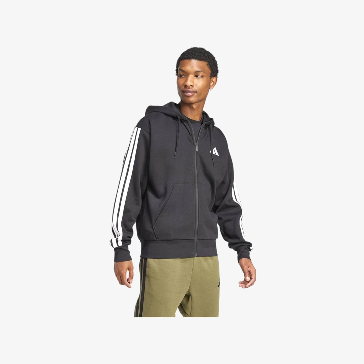 Adidas Felpa con cappuccio in pile Essentials 3-Stripes