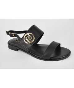 Liu Jo Erin 3 - Sandalo da Donna in Pelle Nero con Fibbia