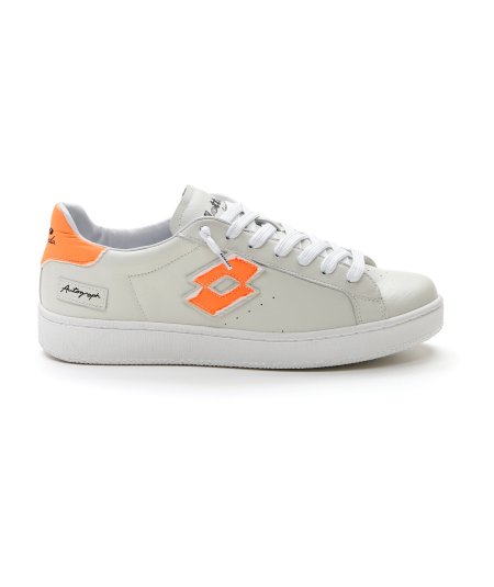 Lotto Leggenda Autograph Fluo - Sneakers Casual da Uomo in Pelle Bianca