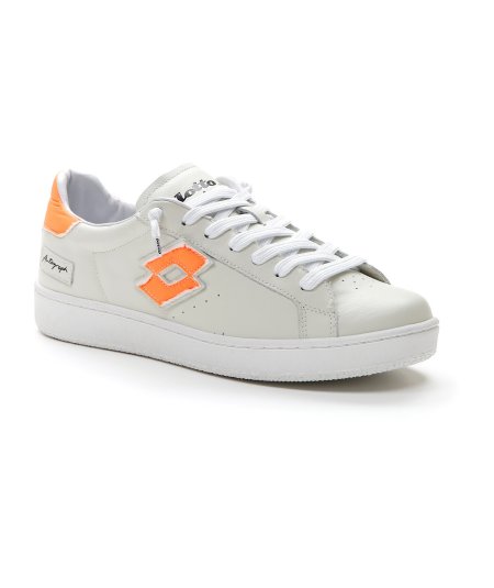 Lotto Leggenda Autograph Fluo - Sneakers Casual da Uomo in Pelle Bianca