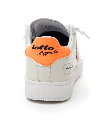 Lotto Leggenda Autograph Fluo - Sneakers Casual da Uomo in Pelle Bianca