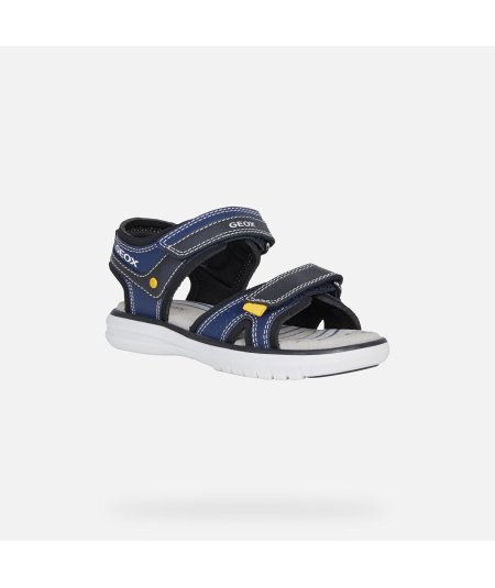 Geox J15DRA sandalo Maratea Blu Navy E Giallo