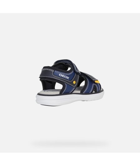 Geox J15DRA sandalo Maratea Blu Navy E Giallo