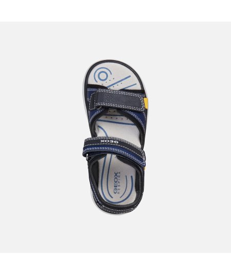 Geox J15DRA sandalo Maratea Blu Navy E Giallo