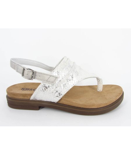 Igi & Co sandalo infradito in pelle laminata stampata bianco