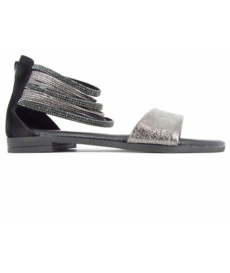 Igi & Co sandalo schiava in pelle laminata nera