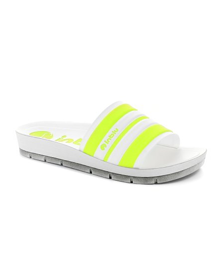 Inblu CP-25 ciabatta leggera donna Bianco/Giallo Fluo