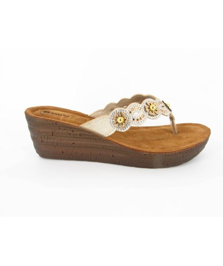 inblu GM-37 Sabbia Infradito per Donna con Zeppa 5 cm
