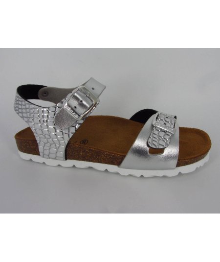 Grunland SB1675-40 sandalo in sughero da bambina Argento