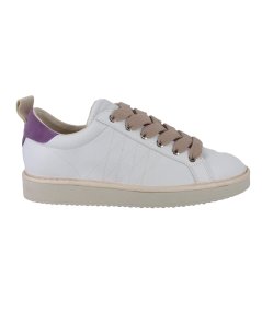 Panchic P01 - Sneakers Casual da Donna in Pelle Bianca con Dettaglio Viola