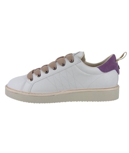 Panchic P01 - Sneakers Casual da Donna in Pelle Bianca con Dettaglio Viola
