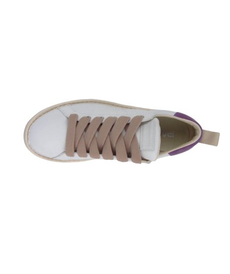 Panchic P01 - Sneakers Casual da Donna in Pelle Bianca con Dettaglio Viola