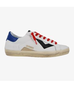 4B12 Surpime U.C03 - Sneakers Uomo in Pelle e Dettaglio Colorato