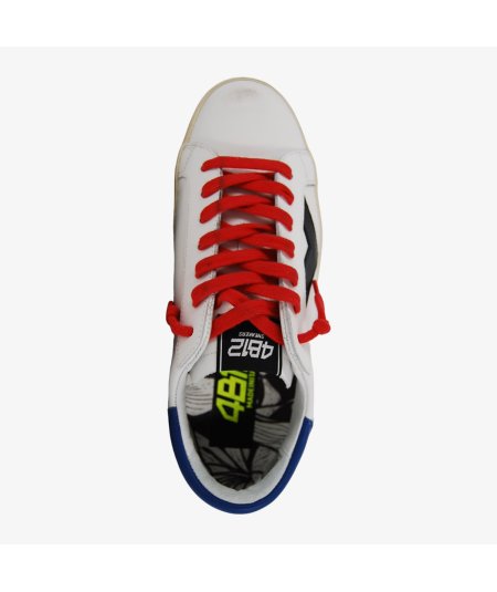 4B12 Surpime U.C03 - Sneakers Uomo in Pelle e Dettaglio Colorato