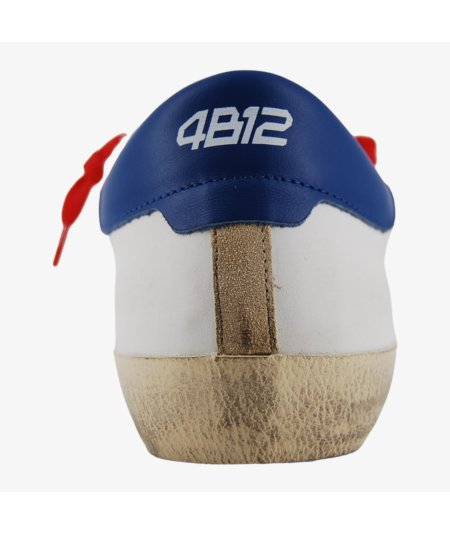 4B12 Surpime U.C03 - Sneakers Uomo in Pelle e Dettaglio Colorato