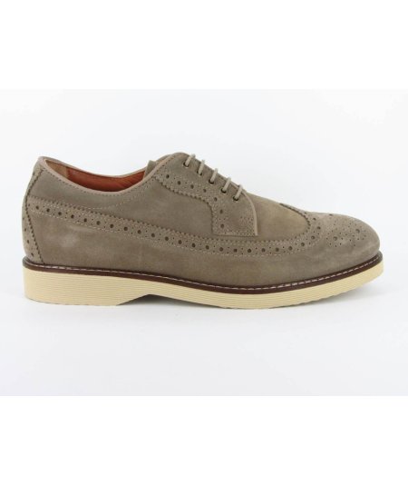 NeroGiardini E302791EU - Derby Uomo in Camoscio Biscotto con suola in EVA