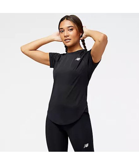 New Balance WT23222BK Accelerate Short Sleeve Top