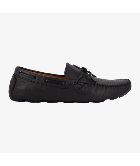 Guess Gallarate II - Mocassino da Uomo con Laccio in Pelle Nero