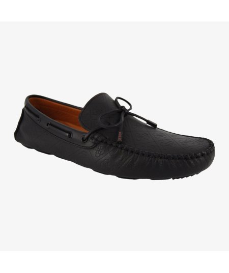 Guess Gallarate II - Mocassino da Uomo con Laccio in Pelle Nero