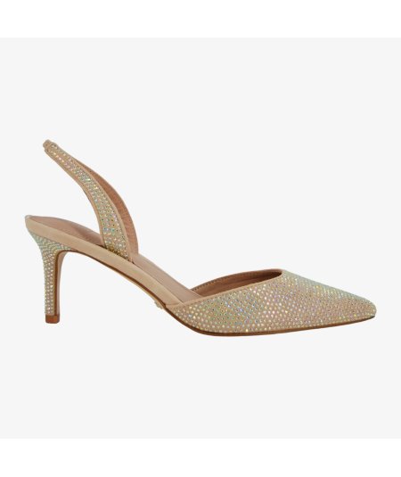 Guess Mylea - Chanel Elegante da Donna con Tacco a Spillo 75 Colore Nude