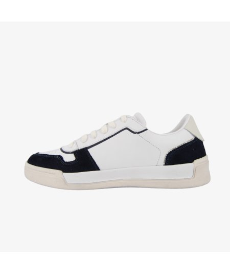 Guess Strave Vintage - Sneakers Casual da Uomo in Pelle Bianca e Camoscio Blu