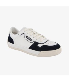 Guess Strave Vintage - Sneakers Casual da Uomo in Pelle Bianca e Camoscio Blu