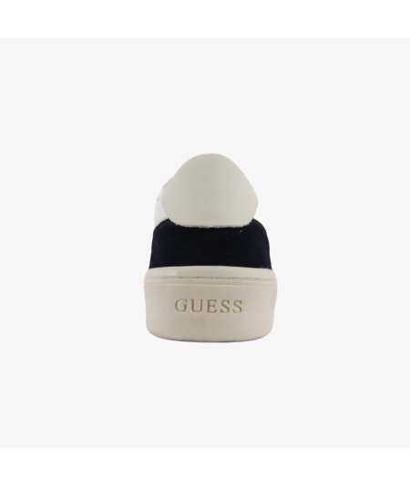 Guess Strave Vintage - Sneakers Casual da Uomo in Pelle Bianca e Camoscio Blu