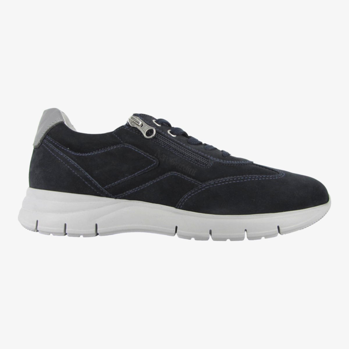 NeroGiardini E302811U - Sneakers da Uomo in Pelle con ZIP Laterale Blu